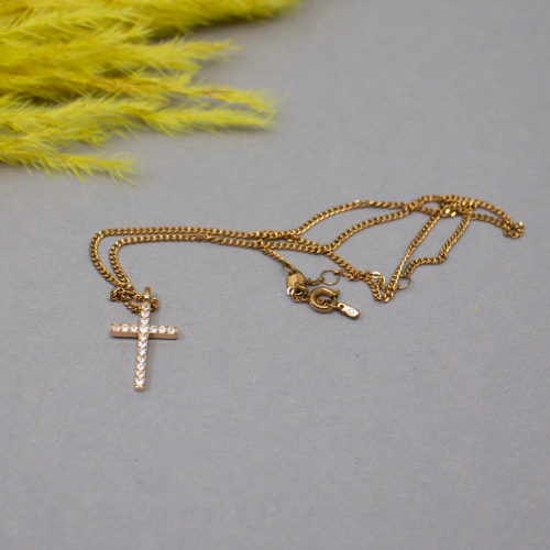 Fossil Unisex Edelstahlkette Kreuzsymbol, Roségold FOSSIL Halskette Kreuz rose Edelstahl Detail